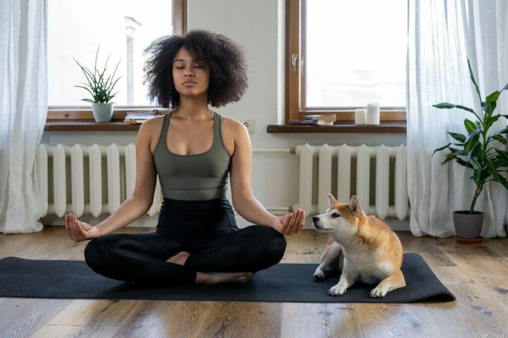 Girl meditating for stress management