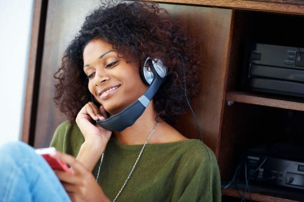 Girl listening to music - a stress management technique