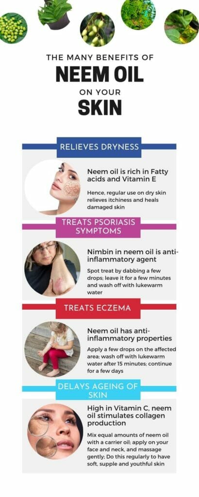 Infographic on Neem oil benefits for skin