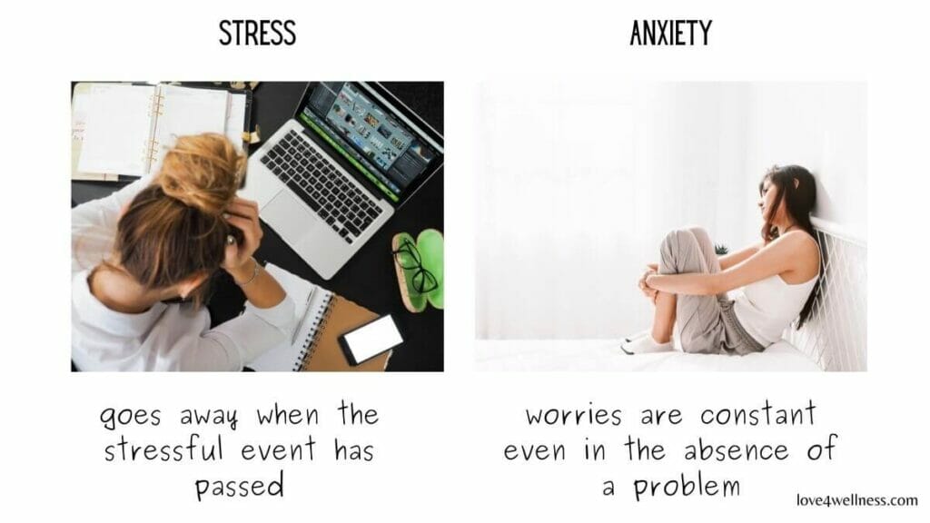 Difference between stress and anxiety