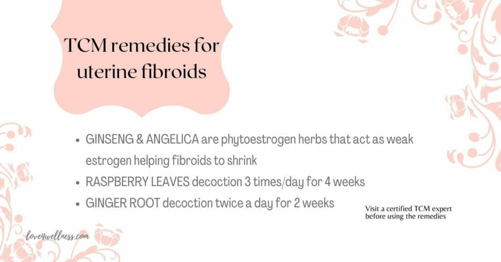 TCM herbal and natural remedies for uterine fibroids