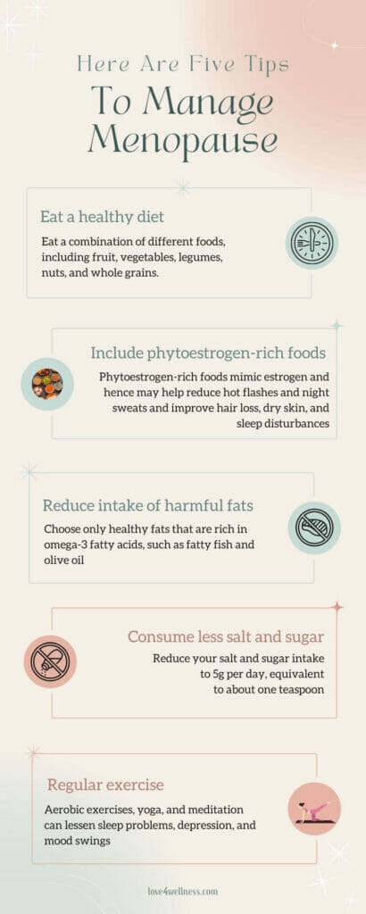 Five tips to lessen menopause symptoms