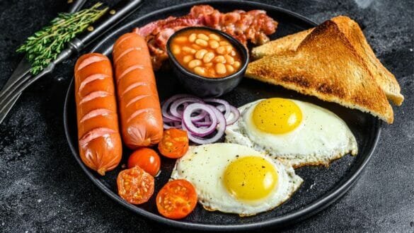 Image of a plate filled with protein-rich foods