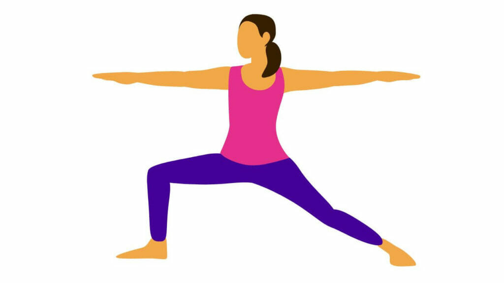 Warrior pose II - strengthening legs and hips - good for muscle weight gain