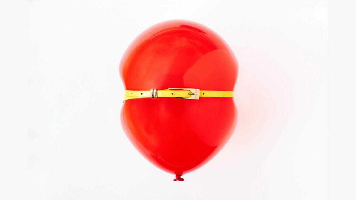 Image of an inflated balloon - abdominal bloating concept