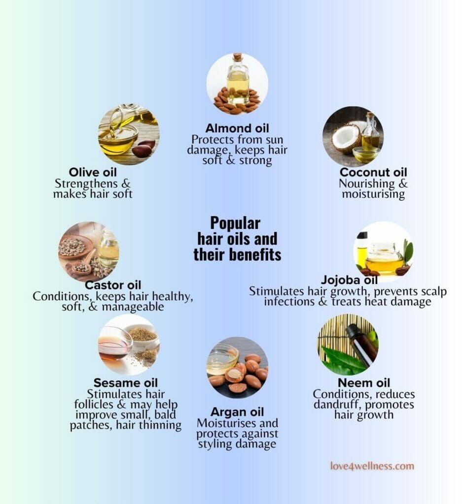 Popular hair oils with benefits for hair growth and hair health