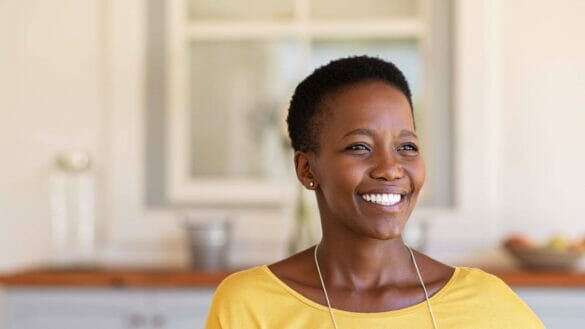 Woman smiling with hope