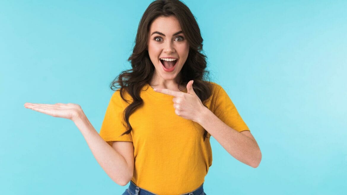 Young woman bubbling with positivity which when gets too much can be toxic