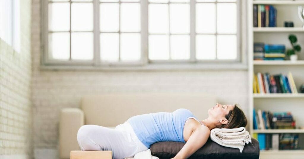 Supta Baddha Konasana - Yoga for third trimester