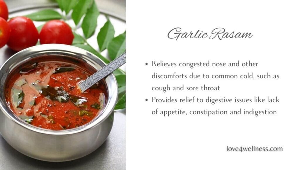 Garlic rasam - Health benefits