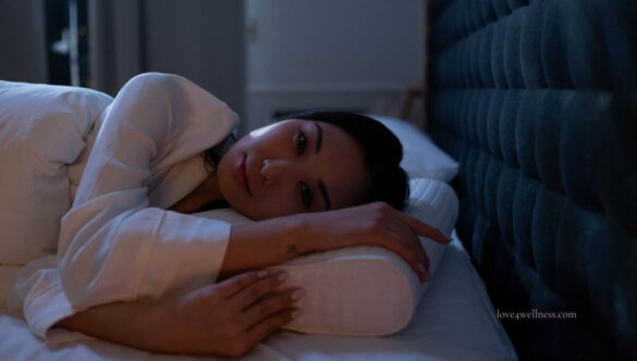 A woman in her 40s with sleeplessness