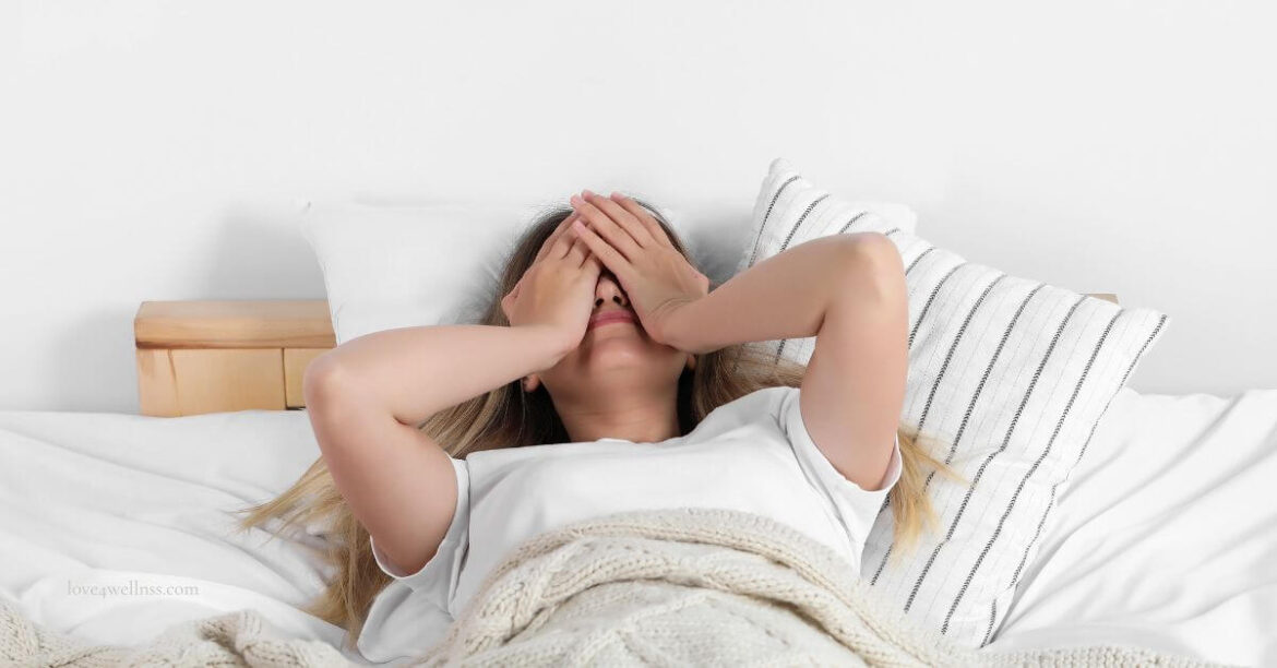 Woman over 40 years of age struggling to sleep