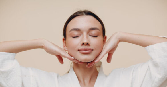 A woman using Abhyanga (Ayurveda ritual) for menopause skincare