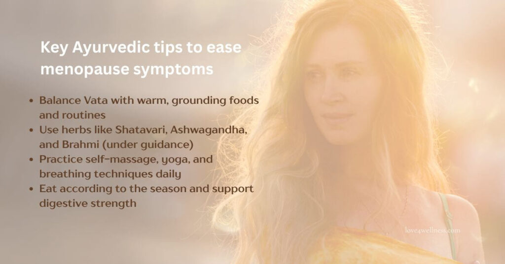 Infographic: Ayurveda tips to ease menopause symptoms