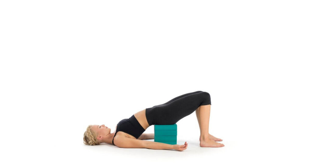 Supported bridge pose - Gentle yoga for menopause