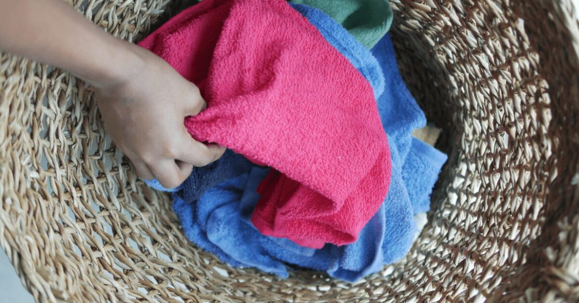 Image of clothes in a laundry basket - representation to explain even mundane chore at homecan be a workout and strength training is possible without equipment