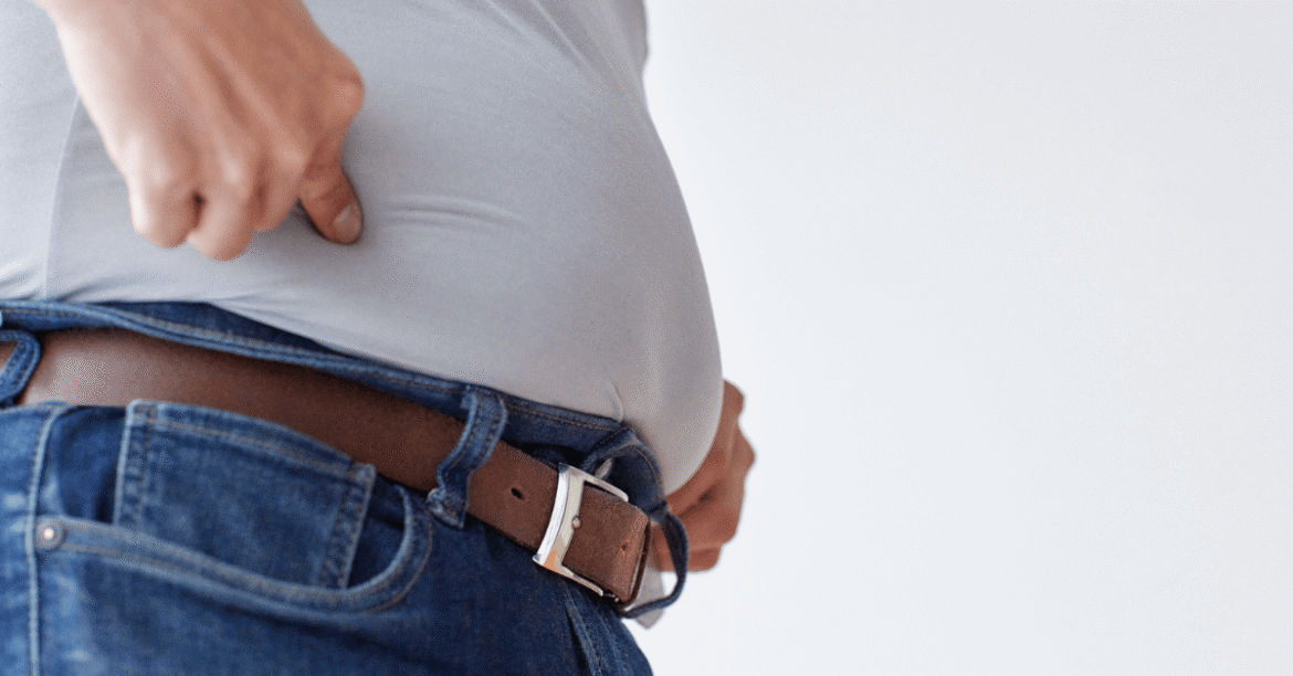 Image of a man in 40s having abdominal (visceral) fat