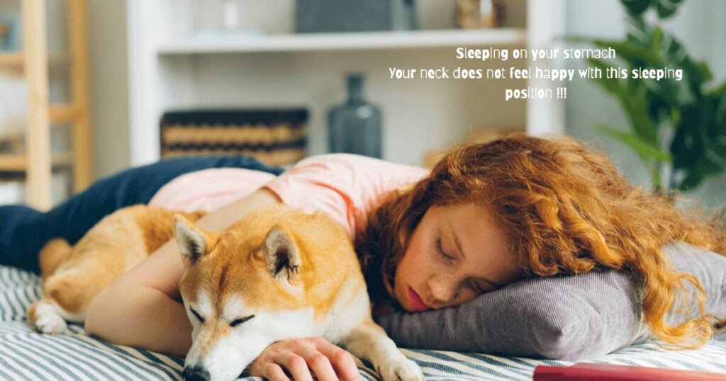 Sleeping on the stomach may cause neck pain